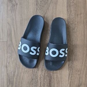 Boss Black Slides with Bold Logo